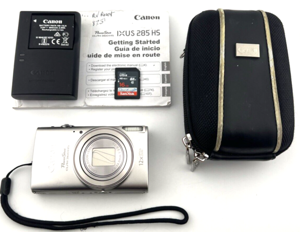 Canon PowerShot ELPH 360 HS Digital Camera - Silver, 20.2MP, WiFi - Tested