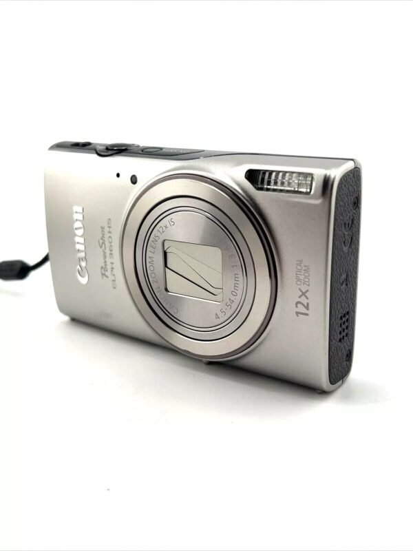 Canon PowerShot ELPH 360 HS Digital Camera - Silver, 20.2MP, WiFi - Tested - Image 3